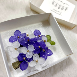 受注製作】世界に一つだけの本物の紫陽花アナベルブローチクリップ