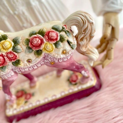 メルヘン雑貨 ロココ調 馬置物 ロマンティックインテリア その他雑貨