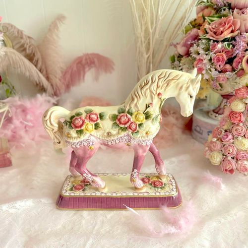 メルヘン雑貨 ロココ調 馬置物 ロマンティックインテリア その他雑貨