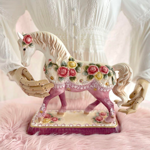 アンティーク、花台、置物、馬、ロココ 花台② アンティーク 馬 ロココ