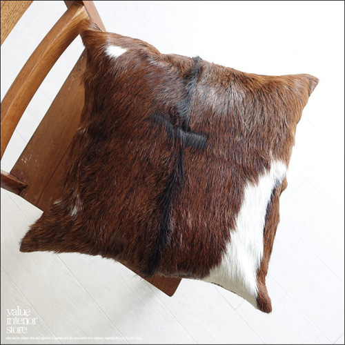 毛皮クッションカバー PUTI-29 ハラコ 天然皮革 ハンドメイド 正方形