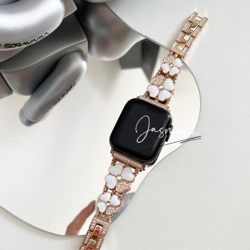Apple Watch ハートクローバー チェーン ベルト バンド 全サイズあり 