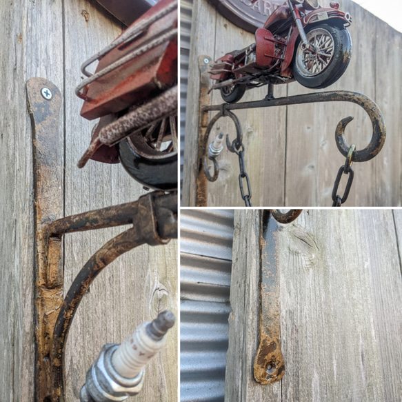 アメリカンバイク バイク屋 壁掛け看板 ルート66 サインボード #店舗什器 #ROUTE66  #スパークプラグ 9枚目の画像