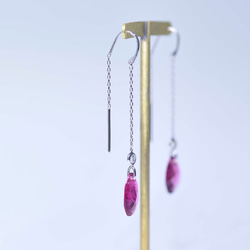 Pink tourmaline × Diamond / pt900 American Pierce【Corremte】 2枚目の画像