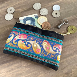 畳縁　復古絲帶　硬幣錢包　名片夾　日式　佩斯利圖案 第4張的照片