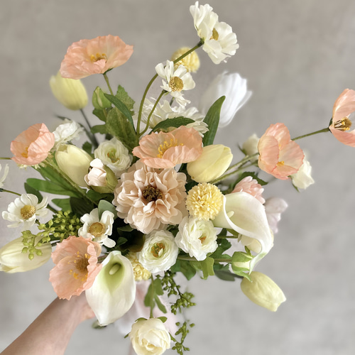 ウェディングブーケ】アーティフィシャルフラワーブーケ＋ブートニア