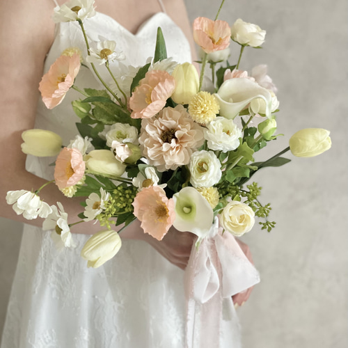 ウェディングブーケ】アーティフィシャルフラワーブーケ＋ブートニア