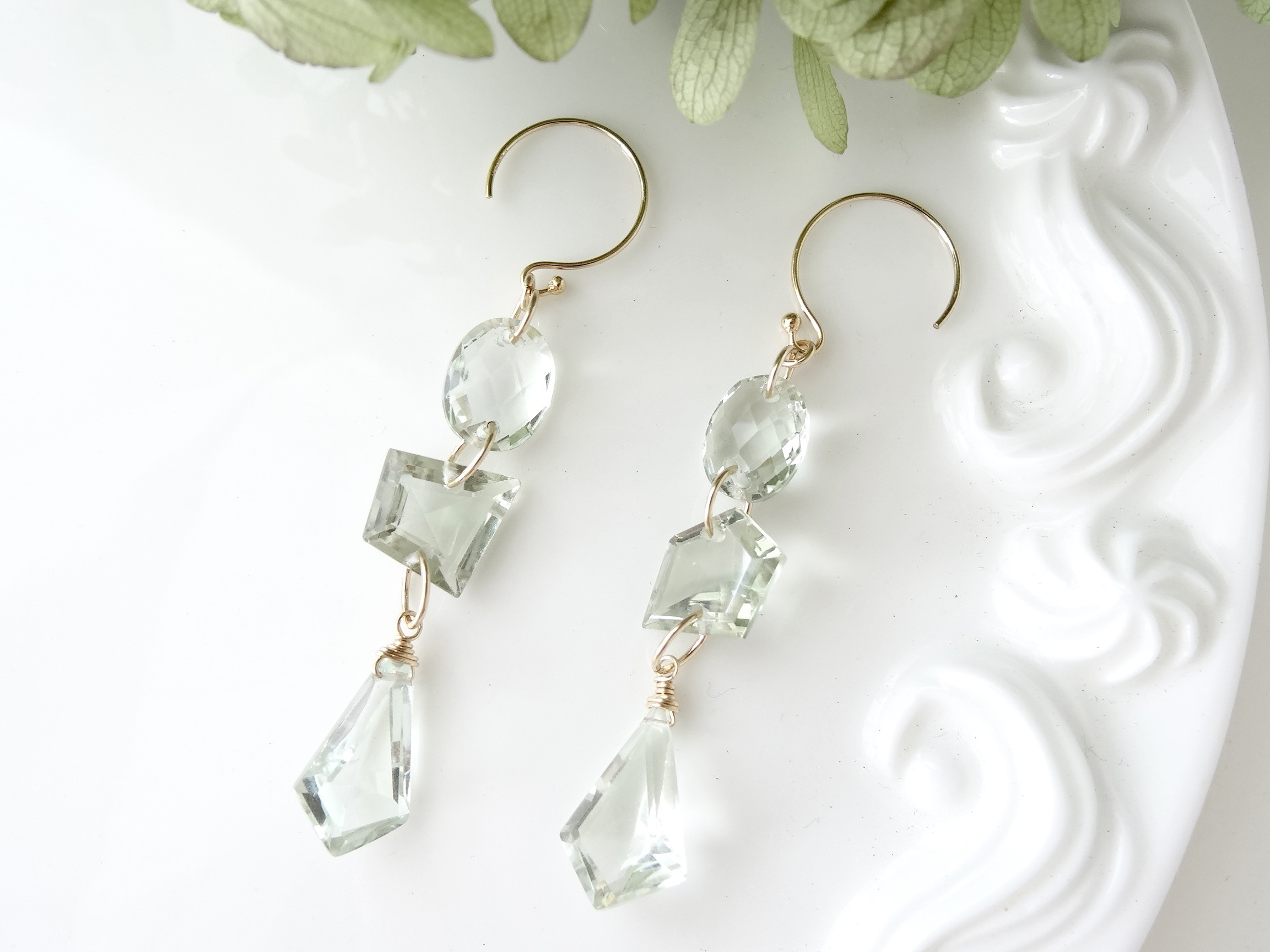 グリーンアメジスト＆14KGFピアス・ハーブゼリー 5,700円