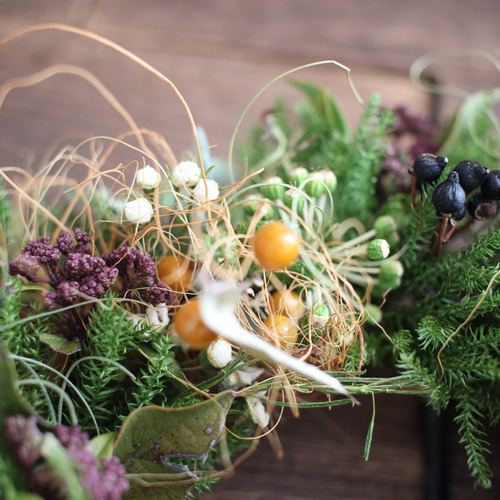 春の野原のグリーンリース＊ドライフラワーwreathe◎22センチ 春の野原のグリーンリース＊ドライフラワーwreathe◎22センチ