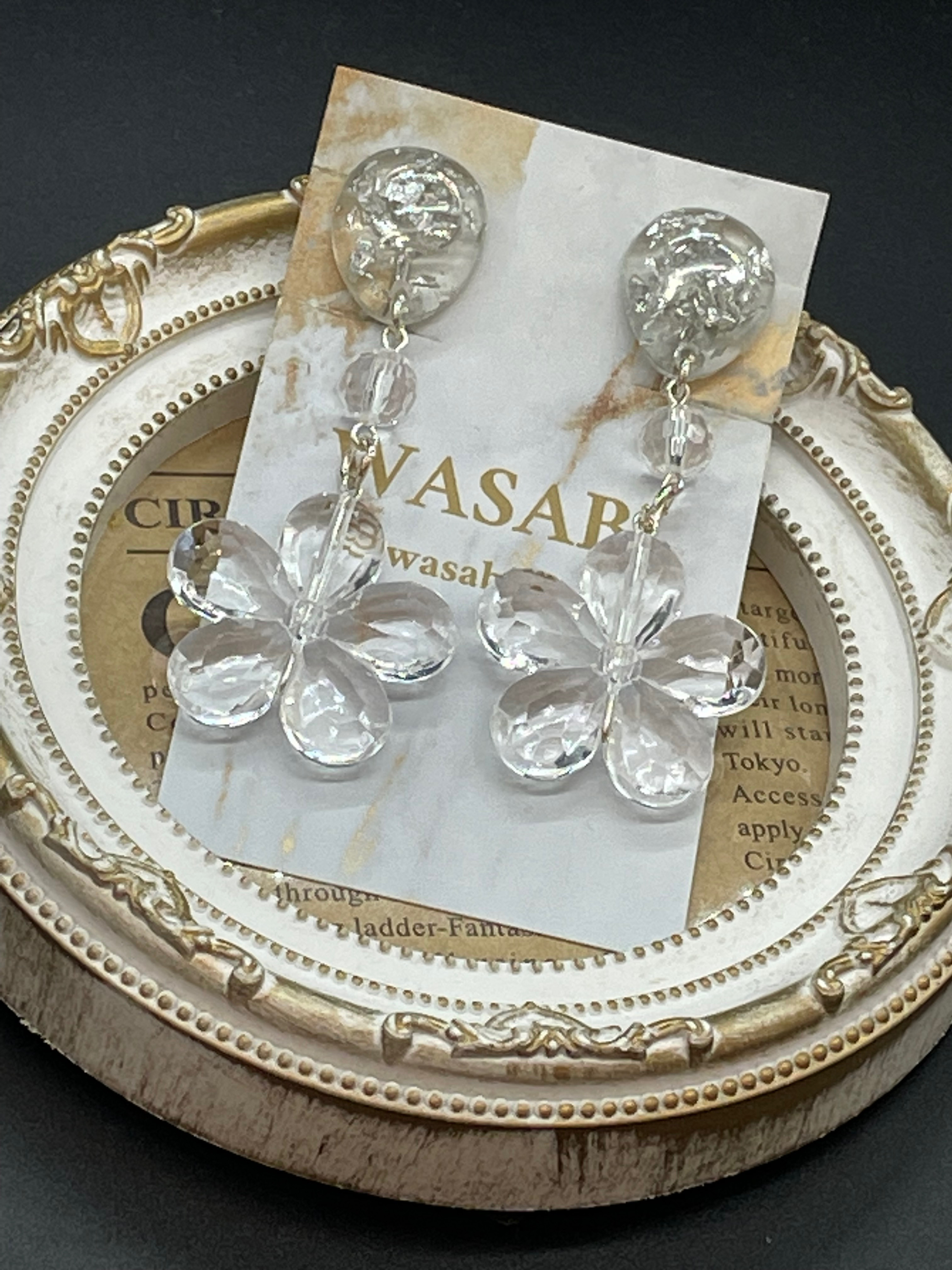 【アレルギー対応】フラワー型氷のイヤリング