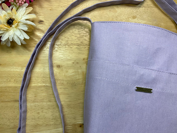 [Walk Pochette] 半亞麻淺紫色繩子長度可調節尺寸可更換/可更換為 Sacoche 智能手機單肩包 第2張的照片