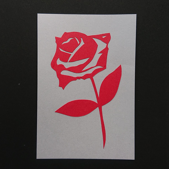 赤バラ一輪～一目惚れ～【切り絵】 3枚目の画像