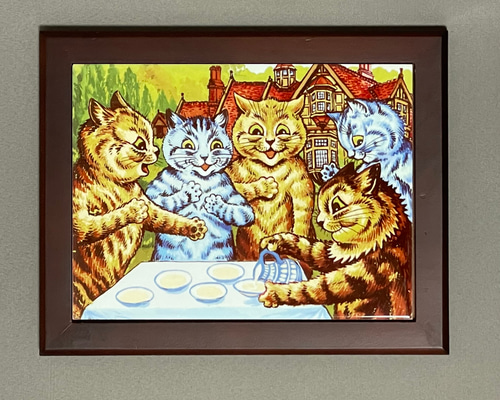 ルイスウエイン　黒猫　アンティーク風フレーム入り ルイスウエイン 黒猫 アンティーク風フレーム入り