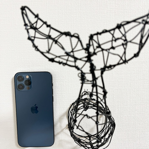 いるか？くじら？のしっぽ ワイヤーアート イルカ クジラ 尻尾 立体