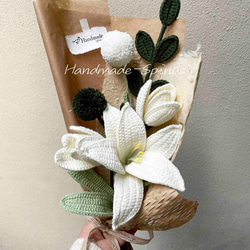 手工·鉤織·百合郁金香花束·花·仿真花·花系列·情人節禮物·結婚禮物·禮物·礼品·棉線·創意·居家·復古風·婚禮·裝飾· 第3張的照片