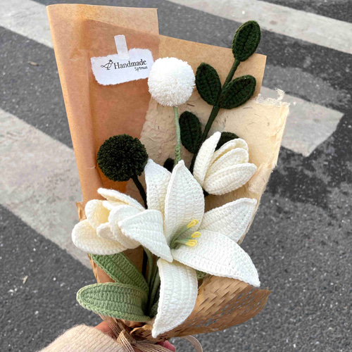 手作り · かぎ針編み · ユリのチューリップ花束 · 花 手作り · かぎ針編み · ユリのチューリップ花束 · 花