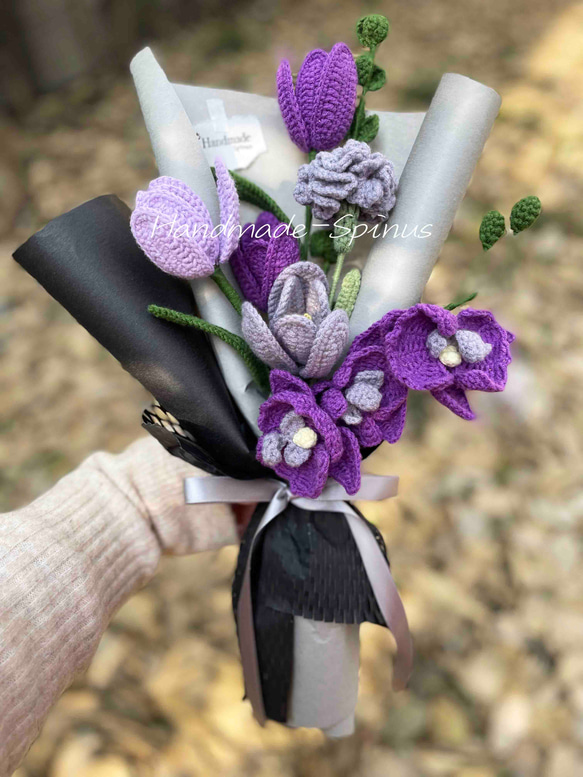 手工·鉤織·蝴蝶兰花束·花·仿真花·花系列·情人節禮物·結婚禮物·禮物·礼品·棉線·創意·居家·復古風·婚禮·裝飾·饰品 第2張的照片