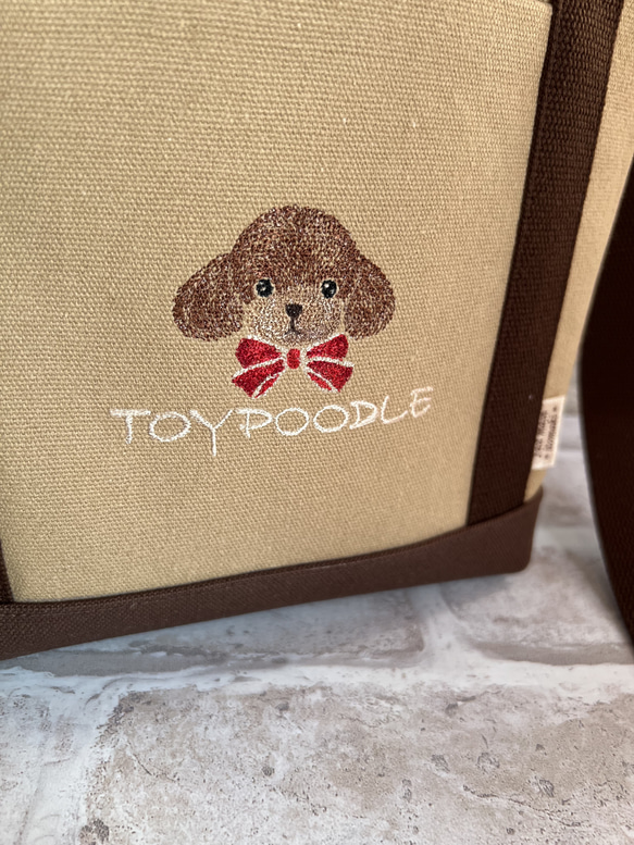 トイプードル刺繍2wayトートバッグ② 2枚目の画像