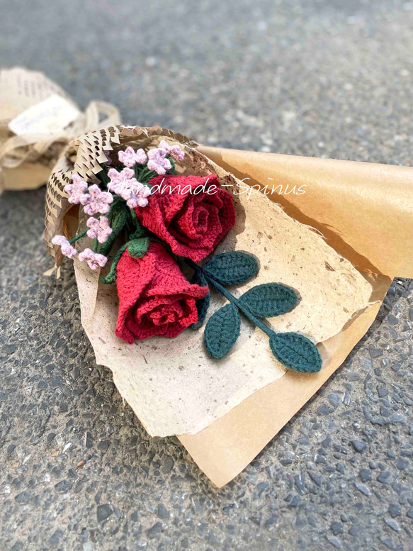 ハンドメイド · かぎ針編み · バラの花束 · 花 · シミュレーションフラワー · フラワーシリーズ · バレンタインデーギ 5枚目の画像