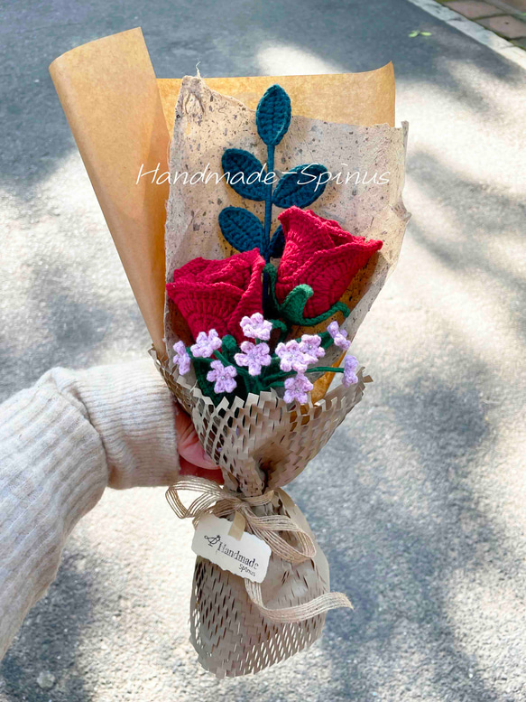 ハンドメイド · かぎ針編み · バラの花束 · 花