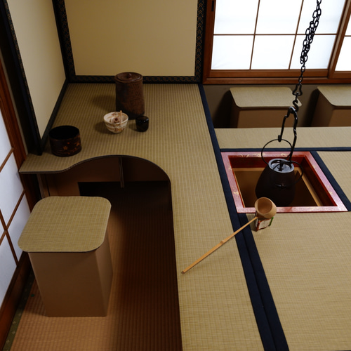 組み立て式 立礼棚 茶道具（段ボールタイプ）炉/風炉畳2種付属