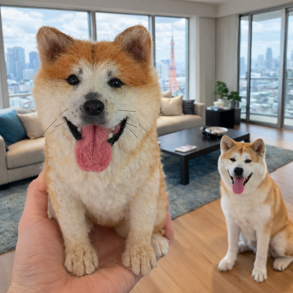 羊毛フェルト そっくり ペット オーダーメイド｜写真から作る リアル ペットぬいぐるみ｜愛犬 虹の橋 メモリアル ペット