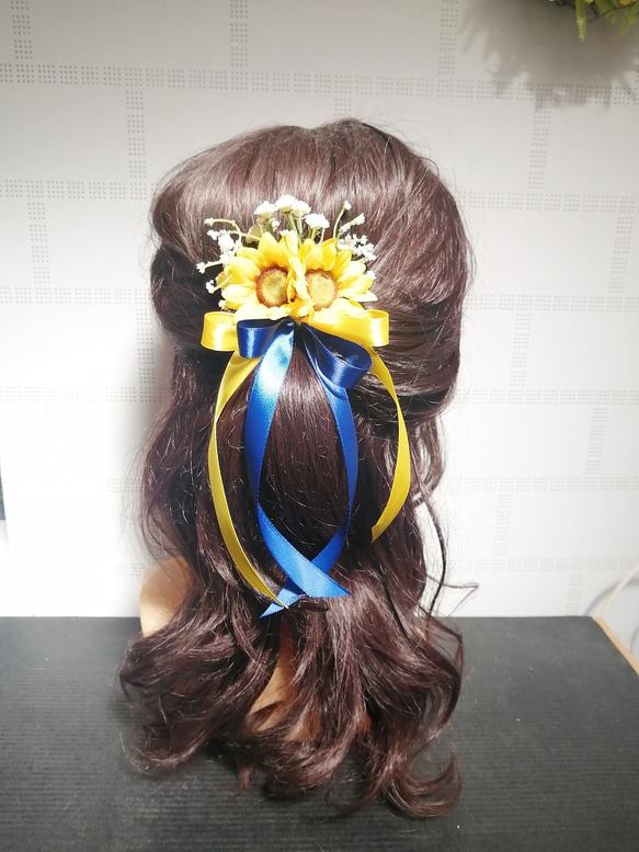 ウクライナ応援　髪飾り 1枚目の画像