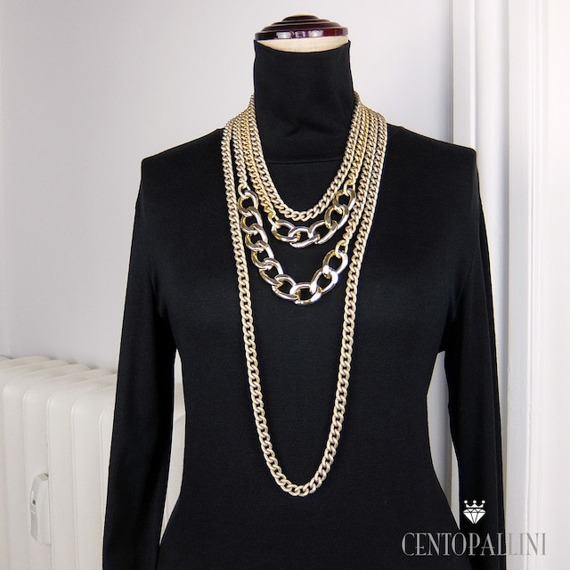 エッセレ・チャンキーチェーン マルチストランド ネックレスセット