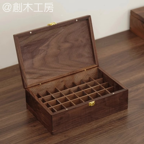 木製何でもボックス 道具箱 ウォールナット【受注生産】 フリー