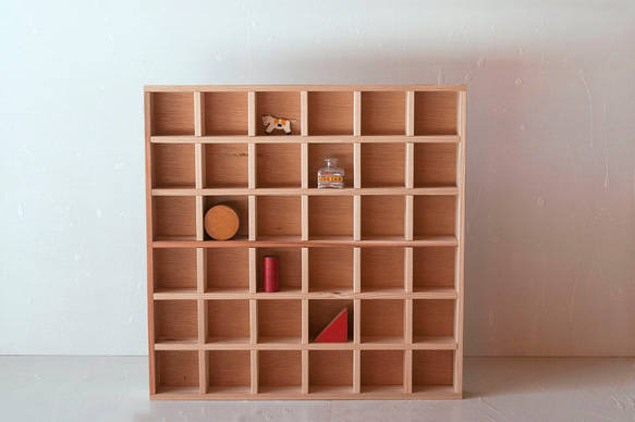 【着色なし】【正方形】仕切り箱・標本箱・収納箱・木箱・小物入れ・コレクションボックス 1枚目の画像