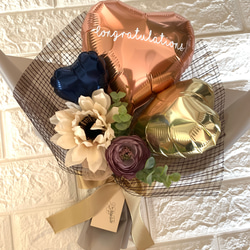 麻布ラッピング❤︎お色指定&文字入れ無料❤︎ラウンドバルーンブーケ