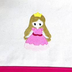 入学入園準備　プリンセス　刺繍　レッスンバッグ 2枚目の画像
