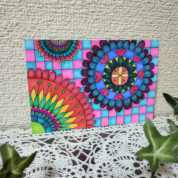 障害者アート 手描きイラスト 原画 曼荼羅 インテリア