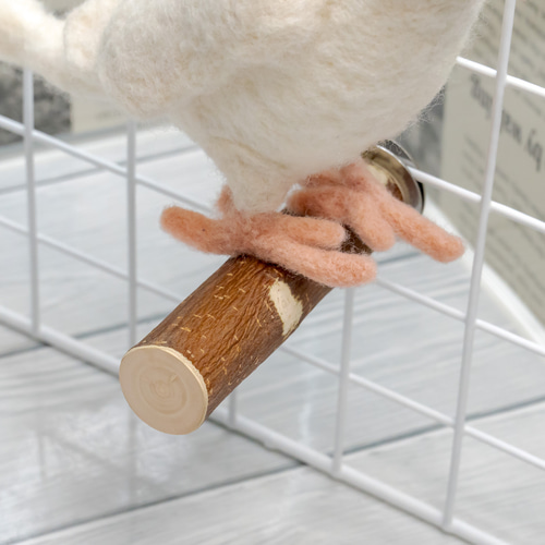 インコちゃんの✩.*˚りんごの止まり木 ショートパーチ太め 17-18mm