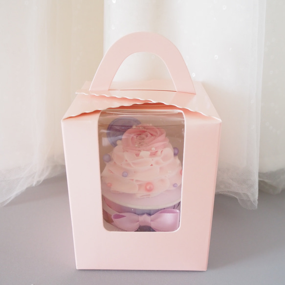 【1個入り】クレイケーキ　クレイカップケーキ　　Mirror pink cup cake 4枚目の画像