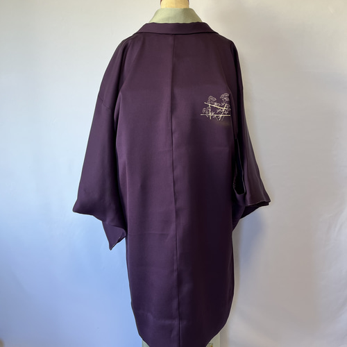 新品 正絹 単衣 女物 長羽織 紫 着物 haori しば田（お休み） 通販 