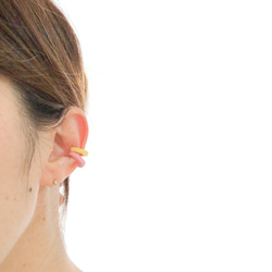 軽い/スプリングカラーのイヤーカフ/3点セット/ポリマークレイ/金属以外 3枚目の画像