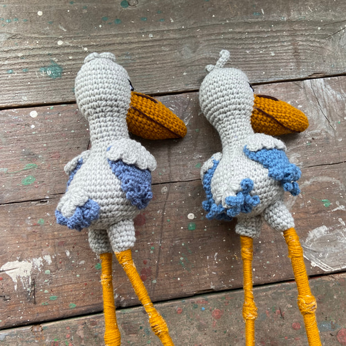 オリジナル 大きなハシビロコウ あみぐるみ ハンドメイド あみぐるみ