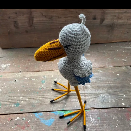 オリジナル 大きなハシビロコウ あみぐるみ ハンドメイド