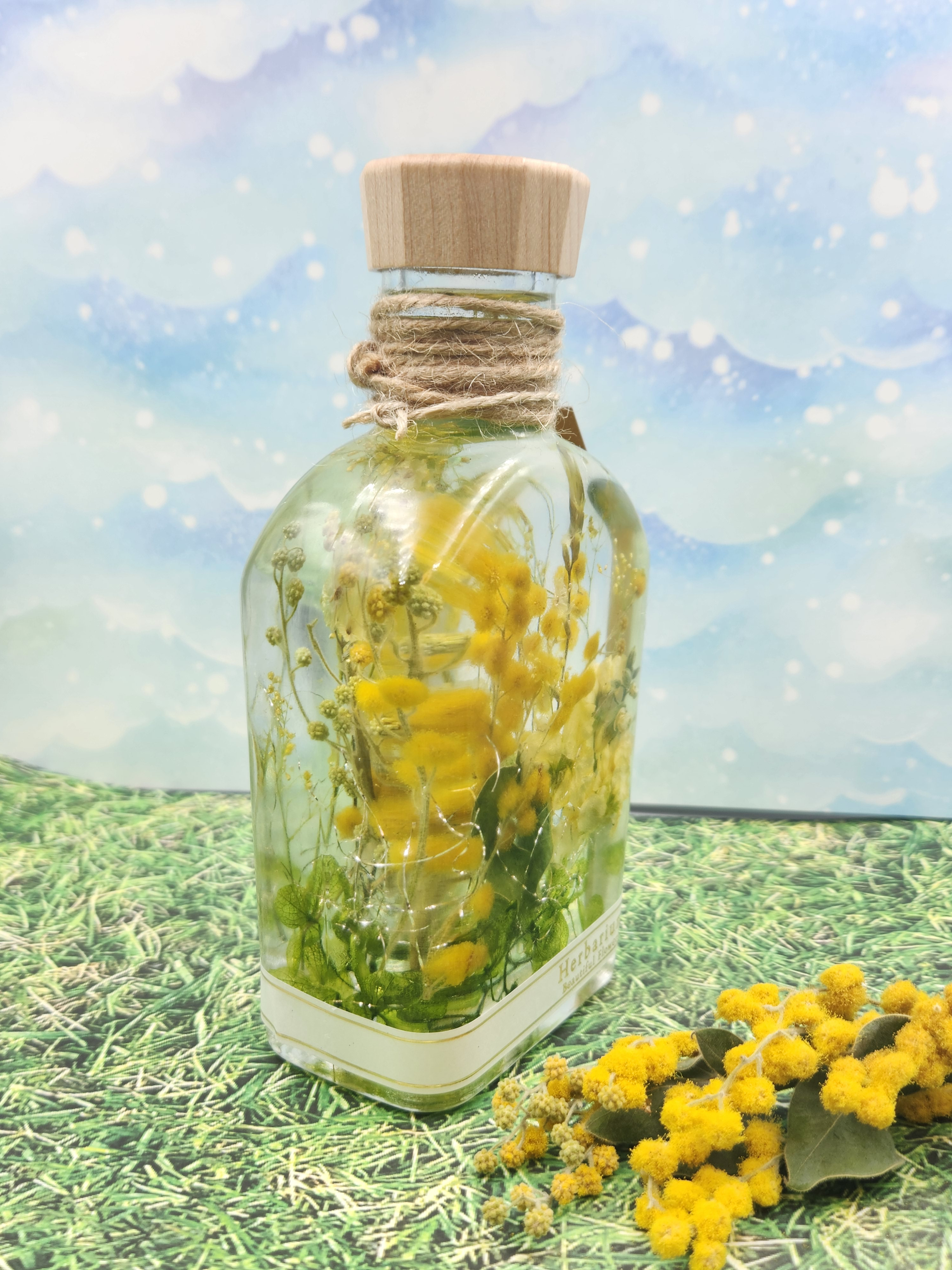 ナチュラルリース　母の日　お花　ミモザ  ハンドメイド　うさぎ　春　夏　玄関　兎 ナチュラルリース 母の日 お花 ミモザ ハンドメイド うさぎ 春