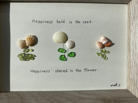 WOL.S シーグラスアート　貝殻のお花 5枚目の画像