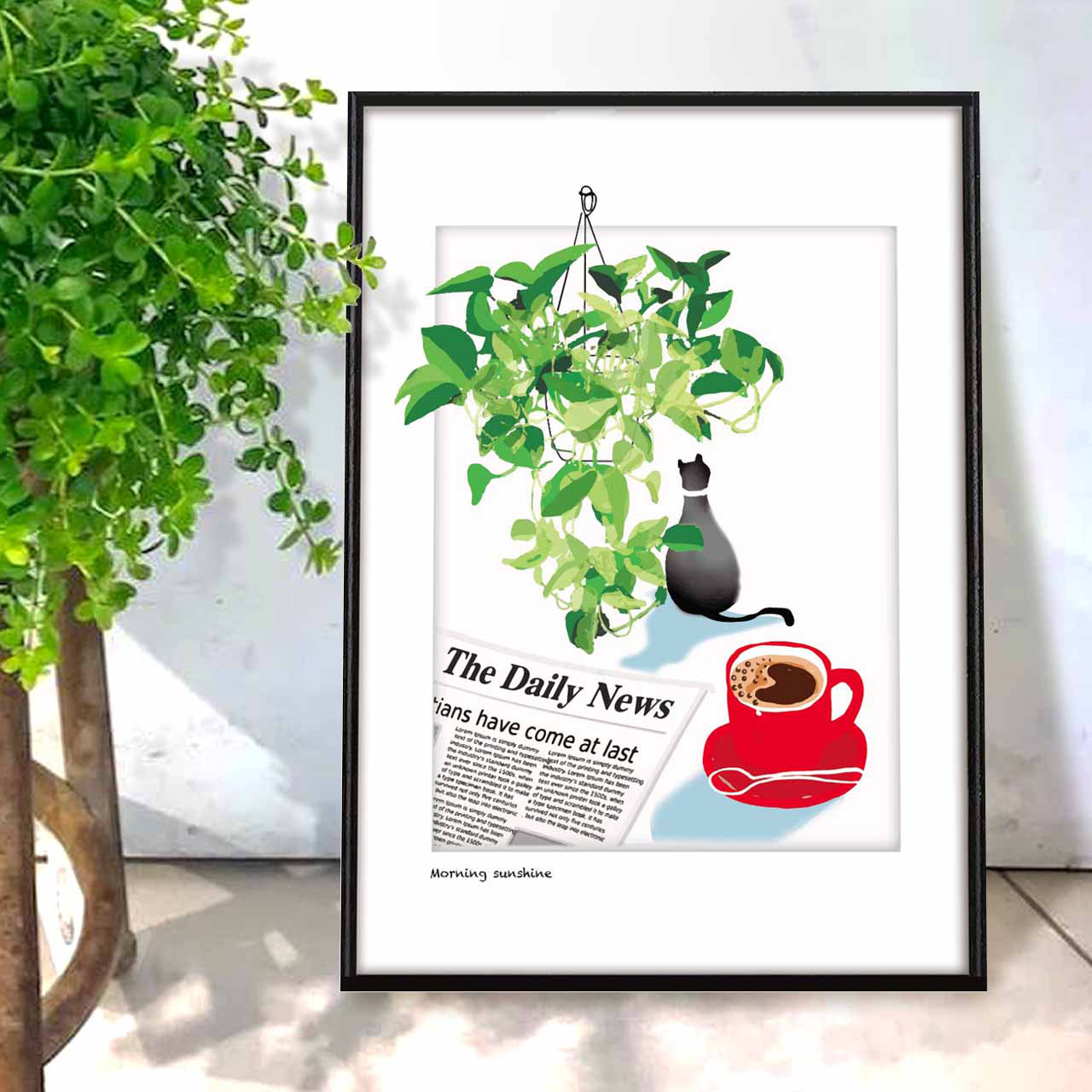 朝の陽射し　花　イラスト　アートポスター　アート　ポスター　A4A3A2A1　アート/sei検索　1204