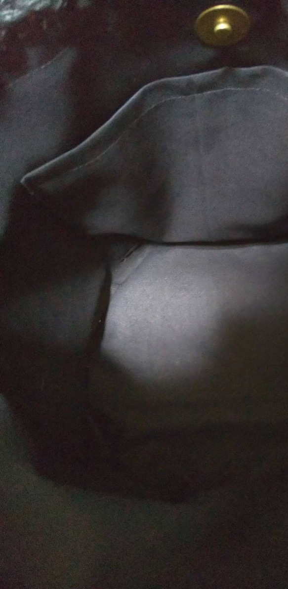 ✳受注制作✳大きいドット麻ひもバッグ(内布付き)水玉　M ブラック　麻紐バッグ 5枚目の画像