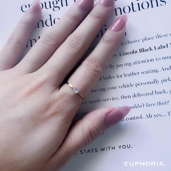 OP 金属アレルギー対応 】 一粒 ストーン 肌馴染みいい ピンクゴールド  