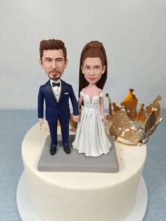 ケーキトッパー オーダーメイド 似顔絵プレゼント フィギュア人形ぬいぐるみ 結婚式祝い 周年記念日 夫婦 カップル 両親 