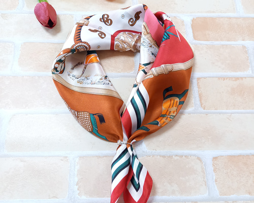 HEUGN シルクスカーフ OLIVE SILK SCARF - WUNDER