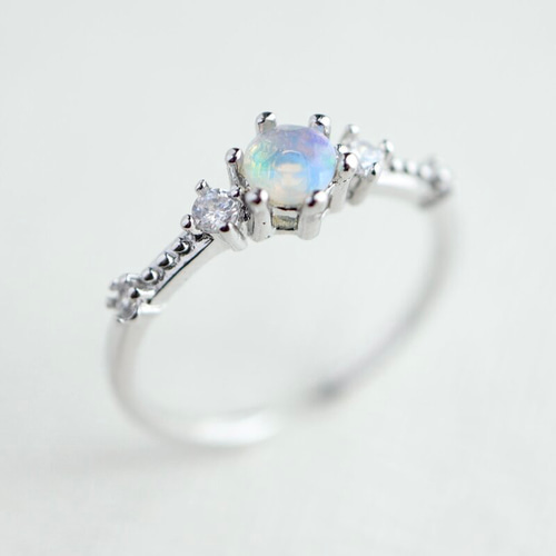 オパールのリング＊天然石＊10月誕生石＊シルバー925＊S925