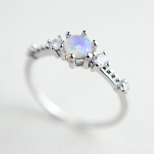 オパールのリング＊天然石＊10月誕生石＊シルバー925＊S925