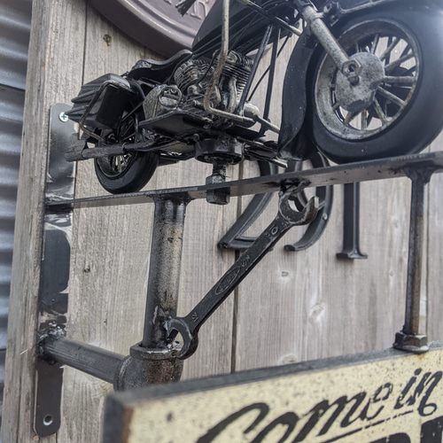 アメリカンバイク バイク屋 壁掛け看板 オープン サインボード アメリカンバイク バイク屋 壁掛け看板 オープン サインボード