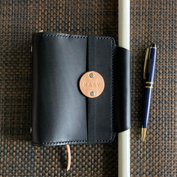 内径15or19【m6 黒oil】筒状ペンホルダーのシステム手帳 SN6-005blk
